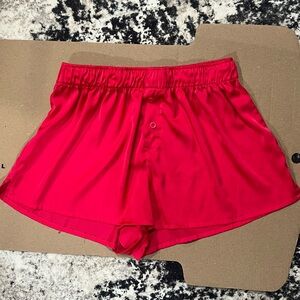Juicy Couture Vibrant Red Satin Athletic Shorts